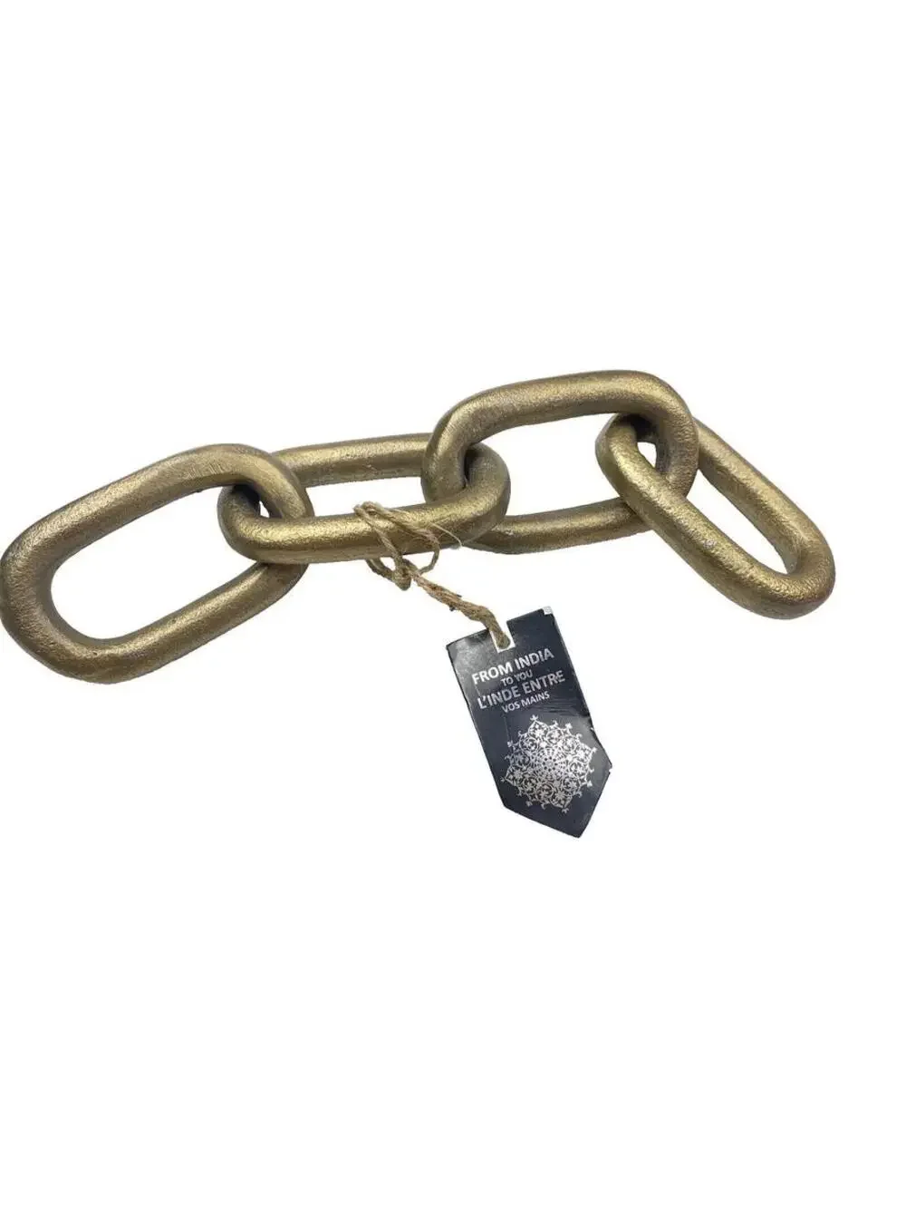 Gold Metal Chain Link Table Decor Modern Design New